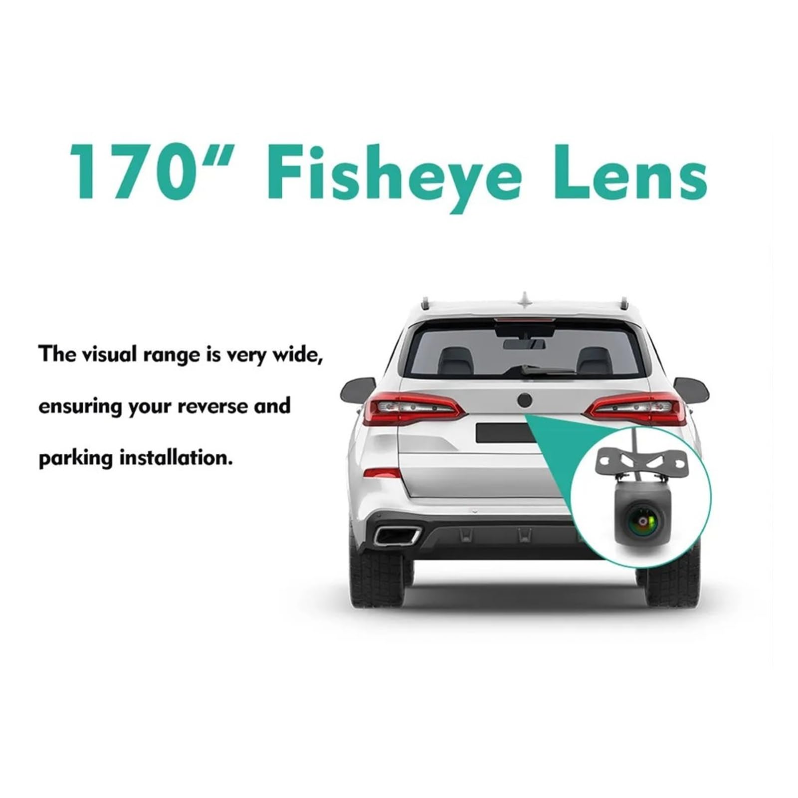 Auto Rückfahrkameras Universal 4K AHD 1080P Platte Rahmen HD Nachtsicht Rückansicht CCD Goldene Fisheye Metall Halterung Auto Kamera(Trajectory 1080P)