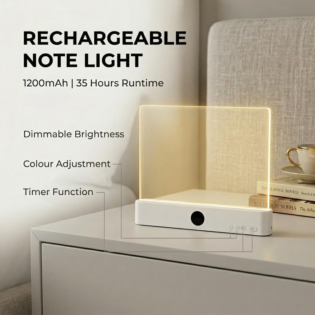 Luz Panel de Lectura LED para Libros, Panel Acrílico Ultradelgado, Multifuncional como Luz de Marcador y Luz Nocturna, Compacta y Portátil para Lectura en Cama, Estudio, Viajes o Aire Libre