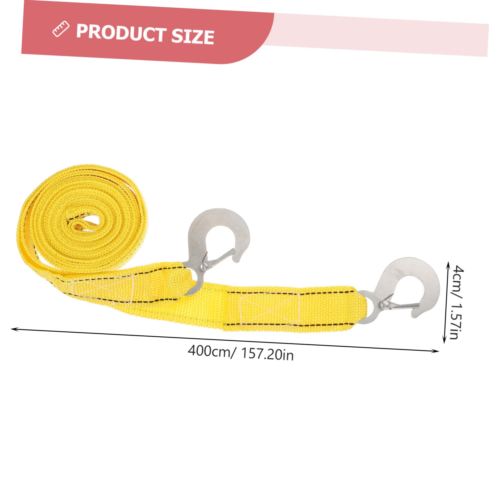 Mikinona Heavy Duty Car Tow Strap with Hook Capacity Towing Rope for Trucks Trailers and Rvs Durable Emergency Towing for Outdoor Use