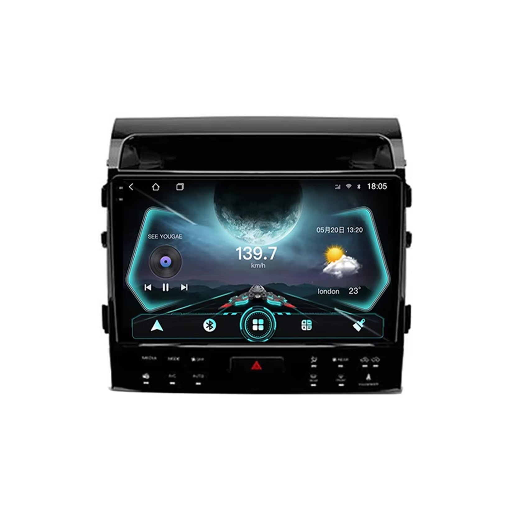 Android 9 Inch Touchscreen Car Radio Stereo for Toyota Land Cruiser 11 200 2007-2015 with Carplay Android Auto GPS Navigation with BT 4G/WiFi USB Mirror Link FM Auto Parts(8+128G)