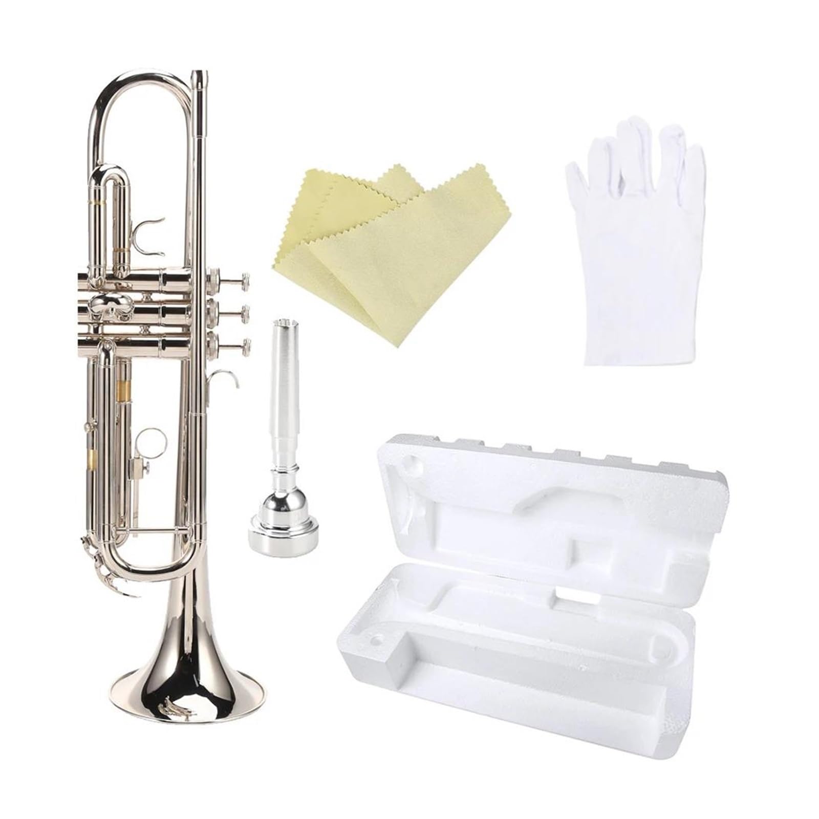 trąbka instrument Trąbka Bb Trąbka standardowa Trąbka mosiężna z rękawiczkami ze ściereczką do czyszczenia dla początkujących orkiestr szkolnych