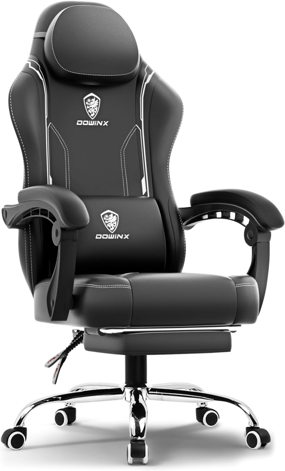 Multi-Functional Ergonomic Gaming & Computer Chair – Massage Cushion, Premium PU Leather, Adjustable Neck & Lumbar Pillow for Back Support & Footrest, Home & Office Chair
