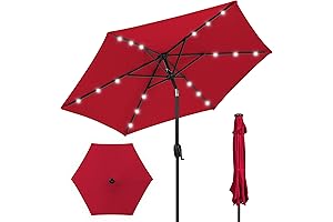 Best Choice Products 7.5ft Outdoor Solar Lights Market Table Patio Umbrella