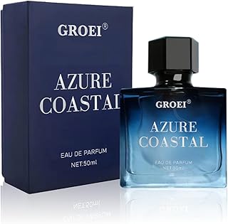 Azure Coastal Eau de Parfum, Classic Ocean Fragrance for Men, 50ml, with Bergamot, Jasmine and Musk Notes