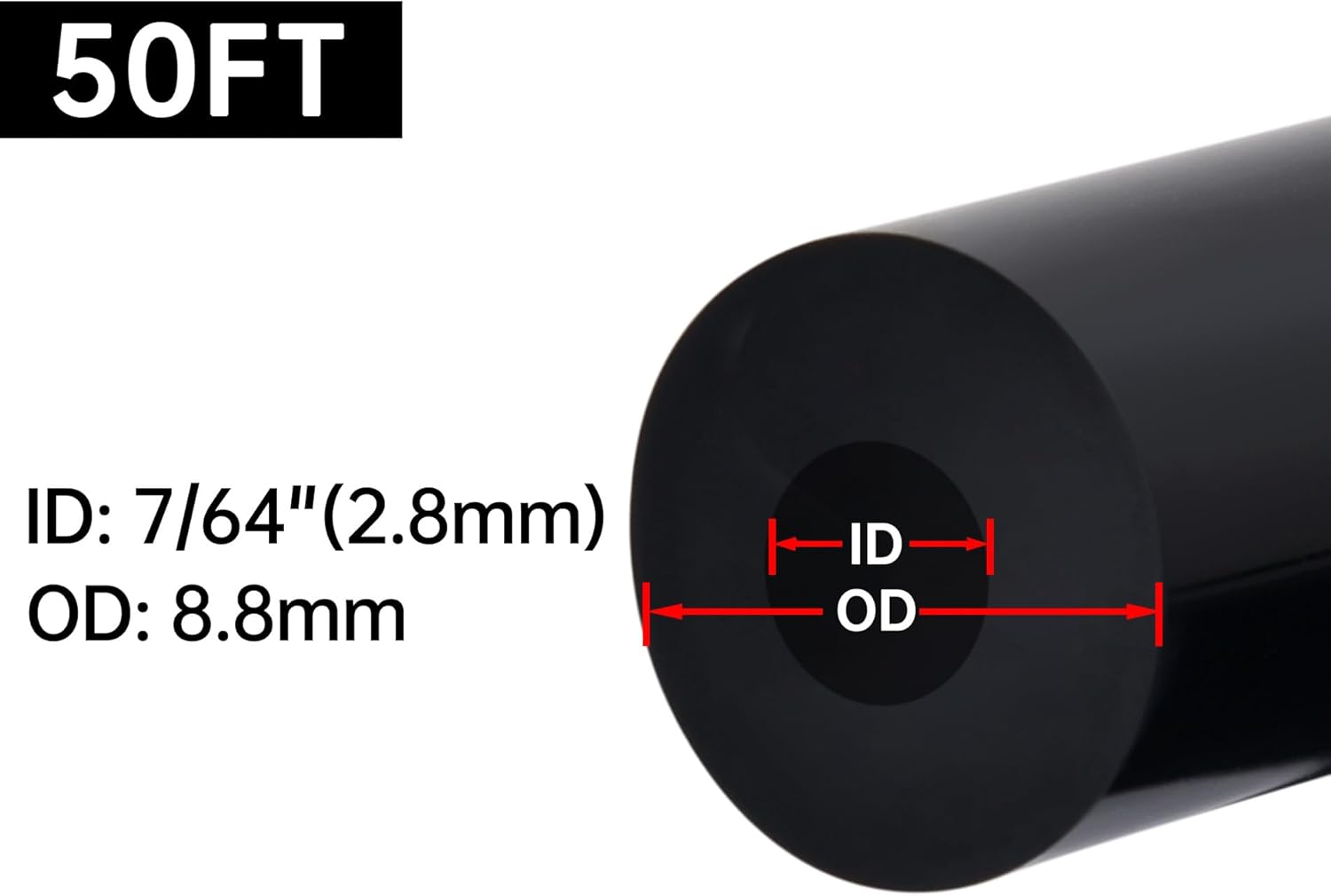 EVIL ENERGY 5/32 Silicone Vacuum Tubing Hose Line 50FT 130PSI Max Pressure Black (4mm ID)