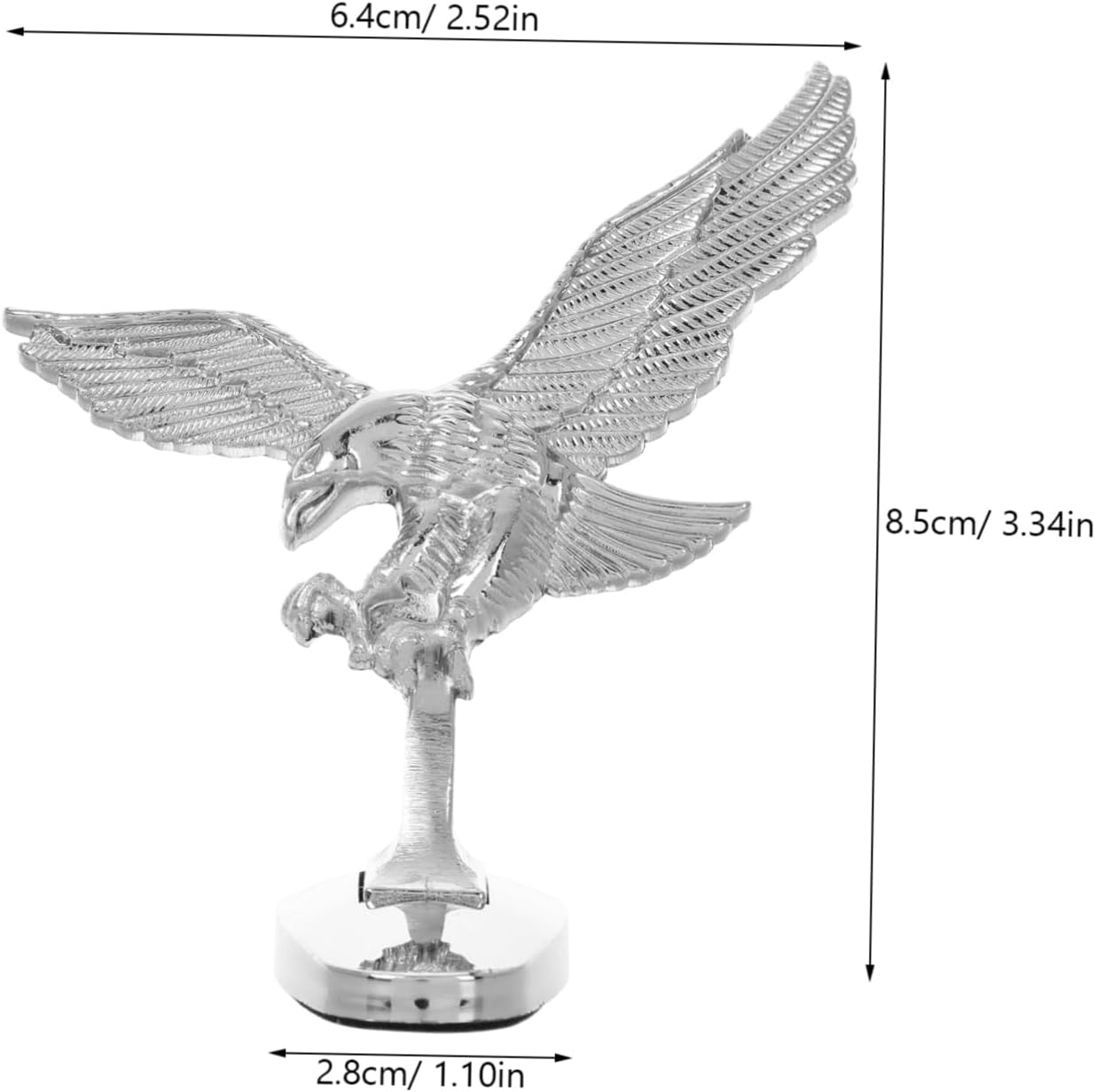 BESTOYARD 3D Eagle Car Hood Ornament Universal Chrome Eagle Badge for Auto Front Hood Decoration for Cars and Motorbikes