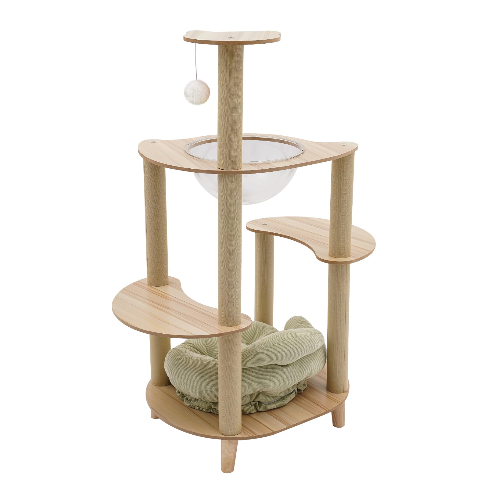 Torre per gatti a 5 piani, struttura per arrampicata con letto imbottito, tiragraffi per gatti, torre da arrampicata per appartamenti, negozi di animali, soggiorno, 60 x 50 x 115 cm