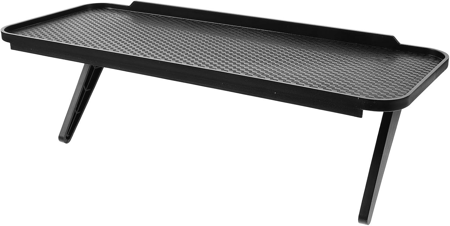 GLEAVI Multifunctional Desktop Storage Rack 31cm×12cm Large Platform, Foldable Monitor Stand and Household Tv Cable Box Shelf for Office and Home Organization