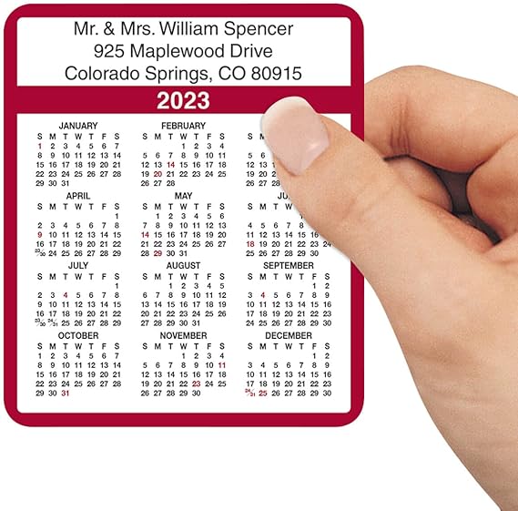 Personalized Burgundy SelfStick Calendars, Set of 100