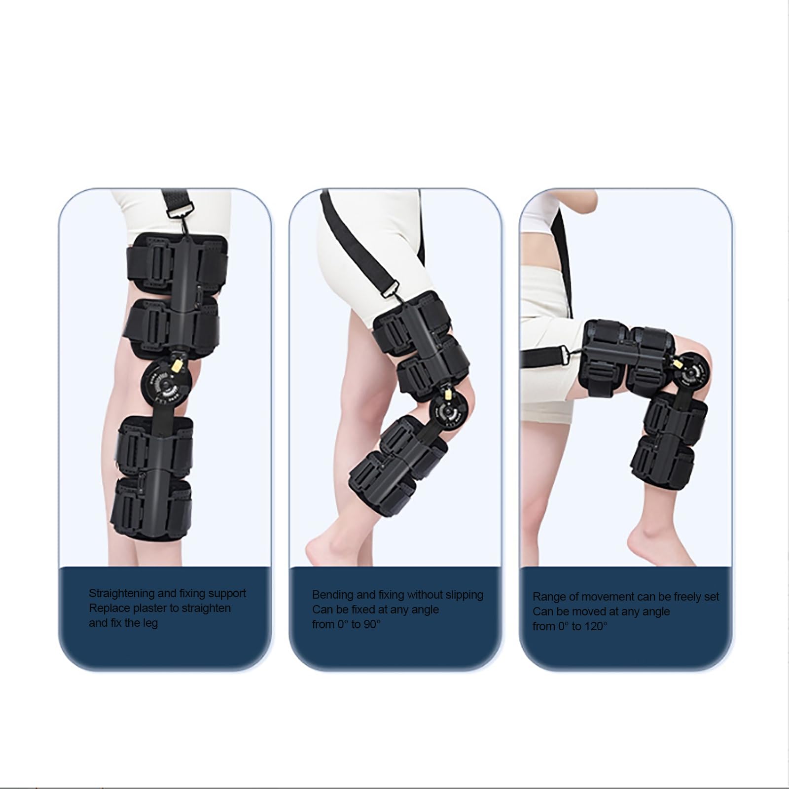 MObyat Ginocchiera in Metallo con Sistema di Scarico Articolato, Tutore Post-operatorio per Ginocchio con Sistema di Scarico Articolato, Riabilitazione Ortopedica, Fissazione Post-operatoria