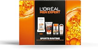 L\'Oréal Men Expert Sports Routine Gift Set for Him, Energising Face & Body Skincare Routine, Gift Set For Men, Sport Shower Gel, Daily Face Wash, SPF 15 Moisturiser & Anti Odor Roll-On