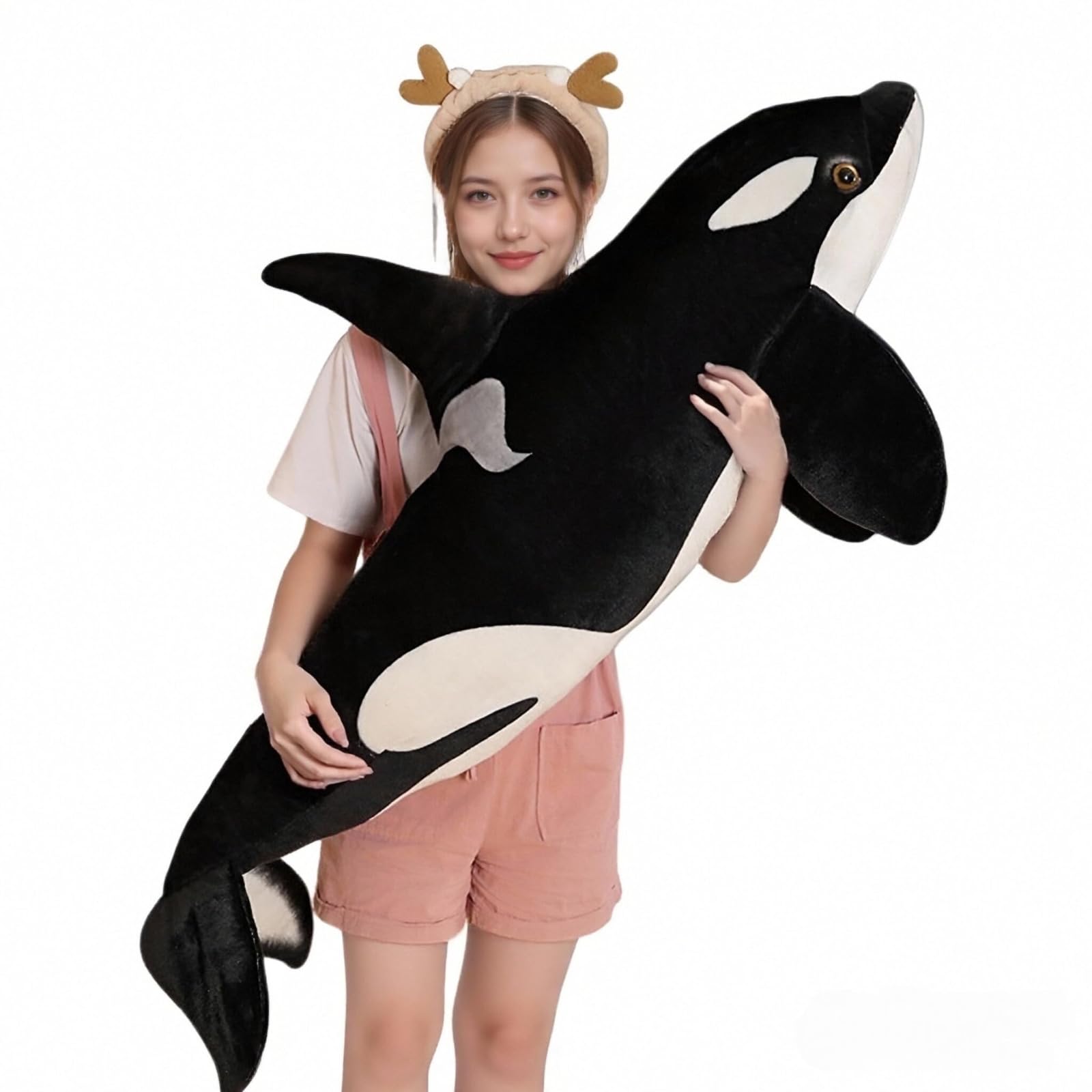 JORCEDI Orca Plush,Realistic Orca Whale Plush Toy,Large Whale Stuffed Animal,Sea Animal, For Girls, Boys,Adults, Perfect For Gifts And Home Decor (50cm)
