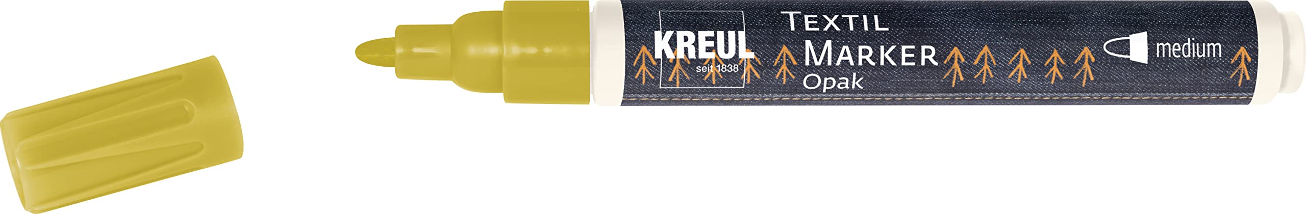 KREUL 92769 Javana Texi Mäx Opaque Fabric Paint Pen, 2 – 4 mm, gold
