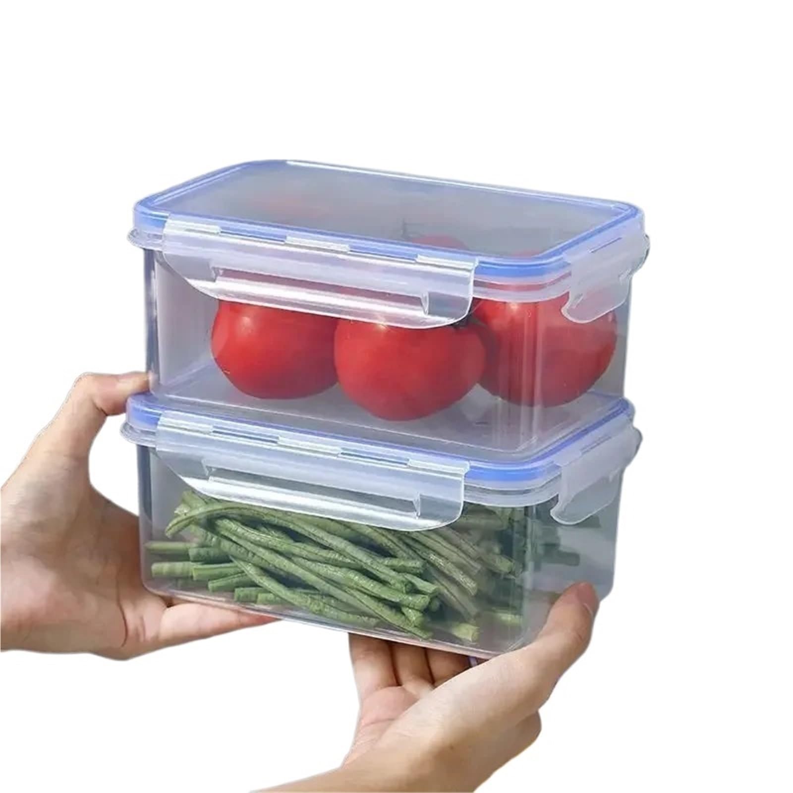 Bento Lunch Boite Boîte de Rangement rectangulaire scellée avec Couvercle Boîte à Lunch en Plastique avec Couvercle(Four-Piece Set)