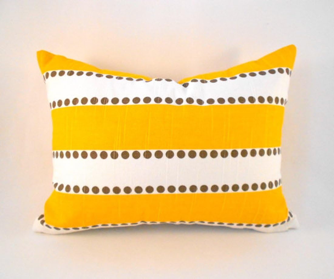 Lumbar Pillow Yellow And White Stripe Insert Included
