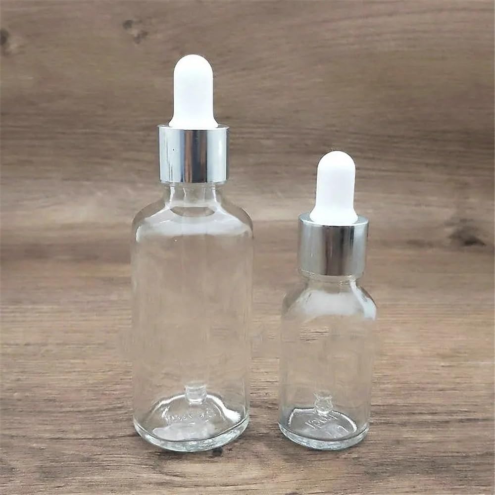 Cristalería de Laboratorio 10 pipetas de vidrio transparente de 5 ml a 100 ml con tapón de rosca plateado for laboratorio.(30ml)