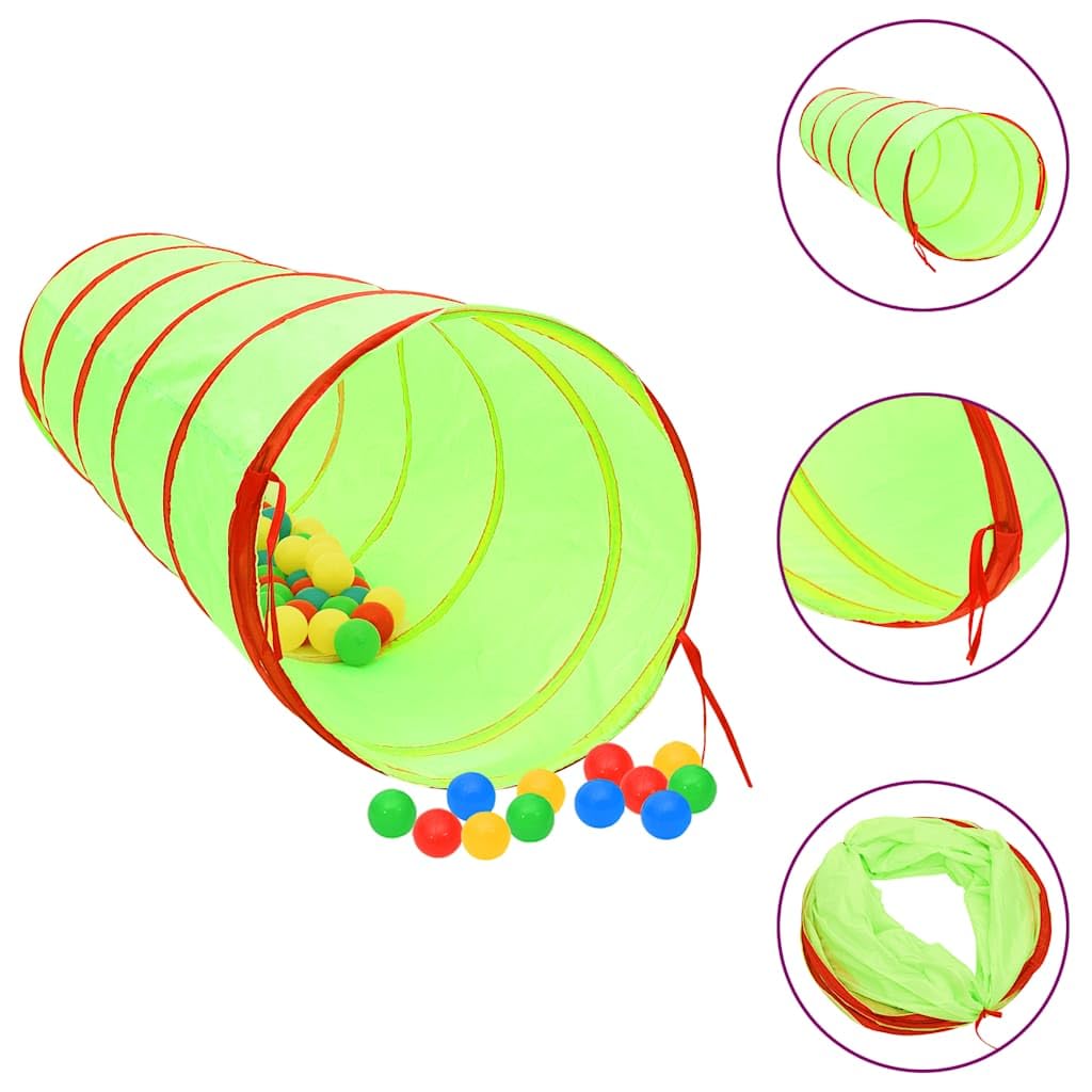 Spieltunnel für Kinder Grün 175 cm Polyester mit Wasserfestem Material und Tragetasche Für Indoor Outdoor Spielzelt Krabbeltunnel Burg Höhle Spielhaus für Garten Kinderzimmer