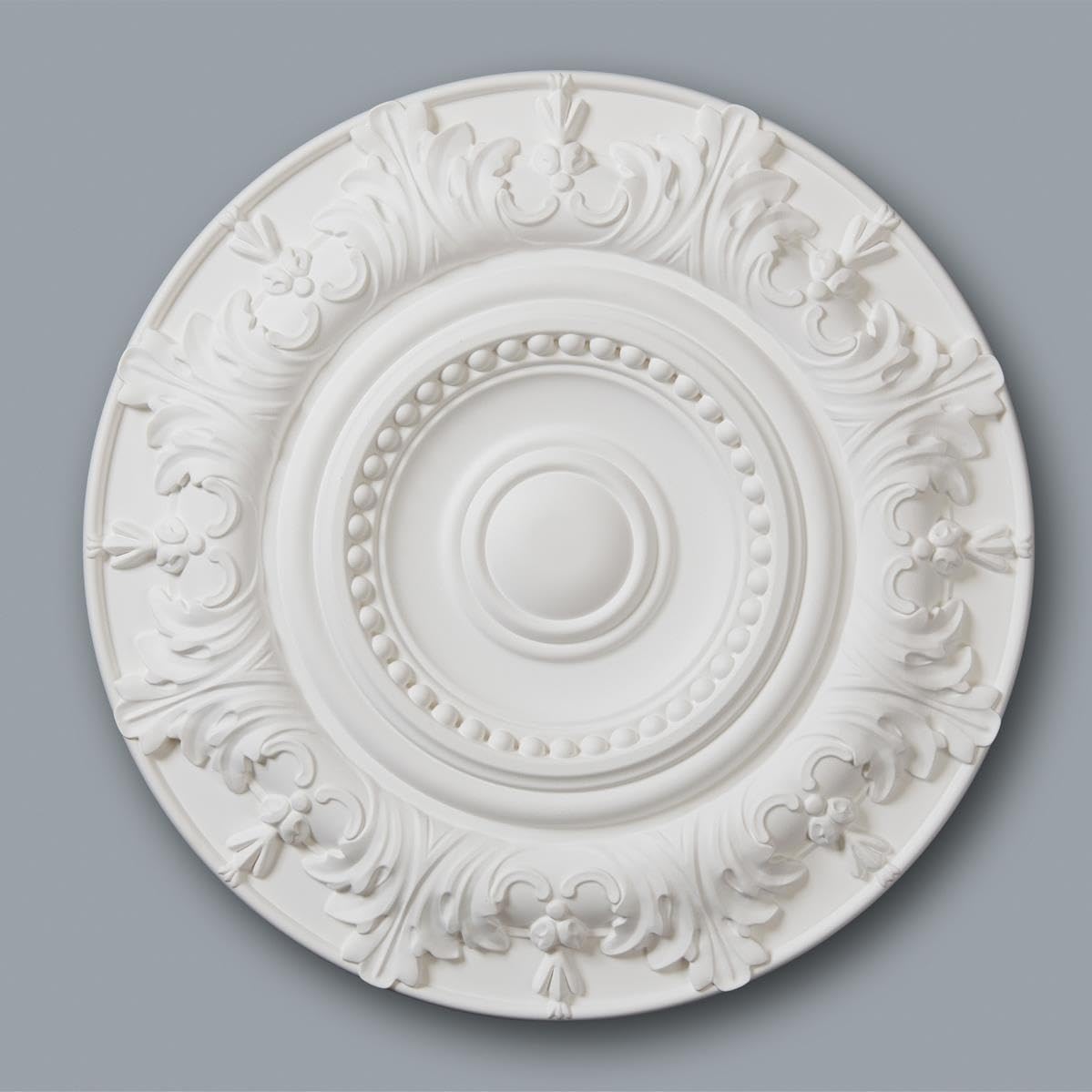 Yöl Light M67 Ceiling Rose - Medallion Weight Resin Ornate Decor Traditional Classic Chandelier Feature Paintable Ceiling Centre 50Cm
