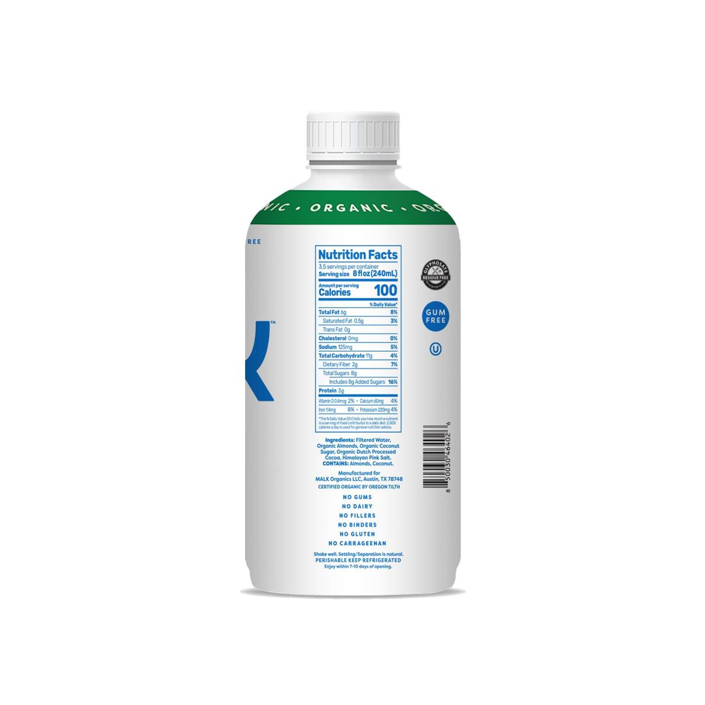 MALK Organic Chocolate Almond Milk, 28 FZ