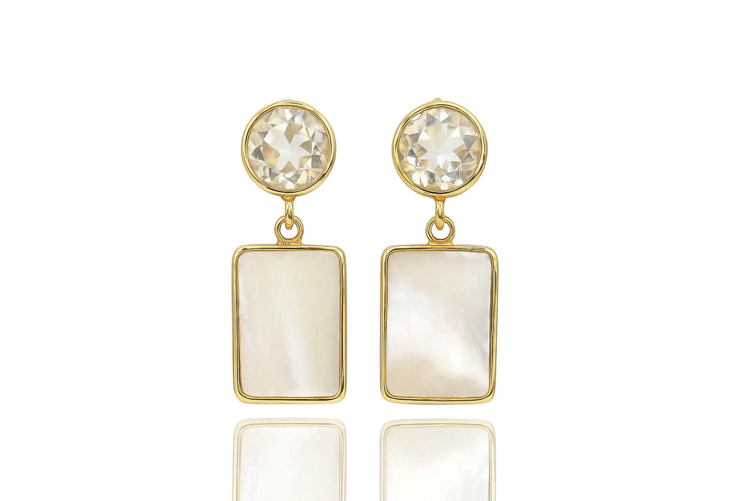 Boucles d'oreilles pendantes en cristal de quartz légères et anti-ternissement