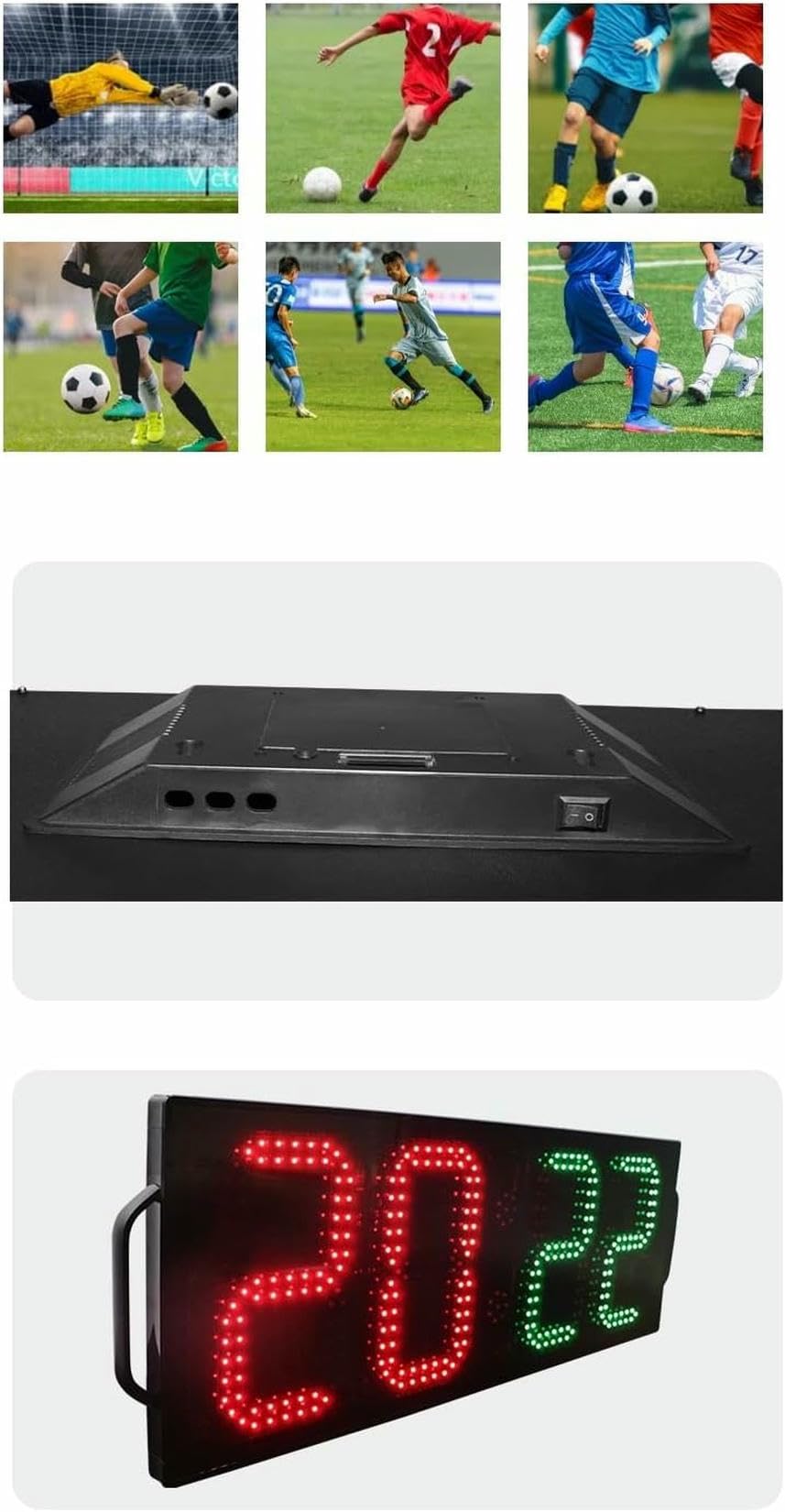 Tabellone segnapunti, grande tabellone segnapunti elettronico di pallacanestro, LED 1 bordo laterale di sostituzione di calcio arbitro di calcio Arbitro di arresto dell'esposizione del tempo
