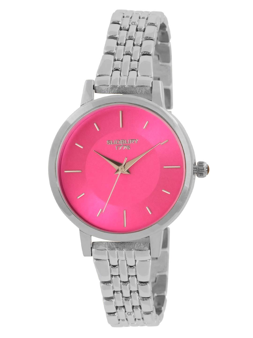 Sudbury 1776 Kendra Analog Silver Pink Dial Women's Watch - SL-18-SLPK