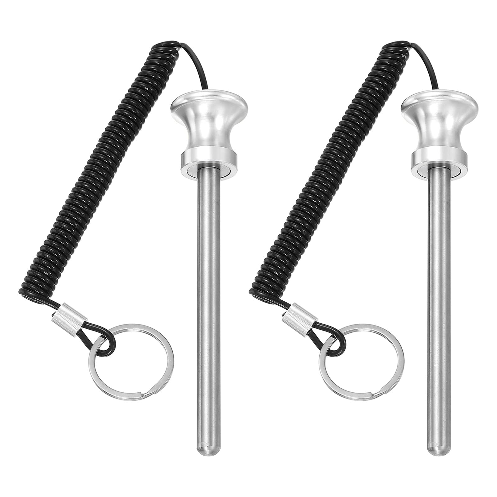 YELARXI Weight Stack Pin, Weight Gym Pin Strength Training Equipment Replacement with Pull Rope, 0.4 x 4.7 Inch Fit for Commercial Home Gym Club Machine Accessories (2 Pack, Silver)