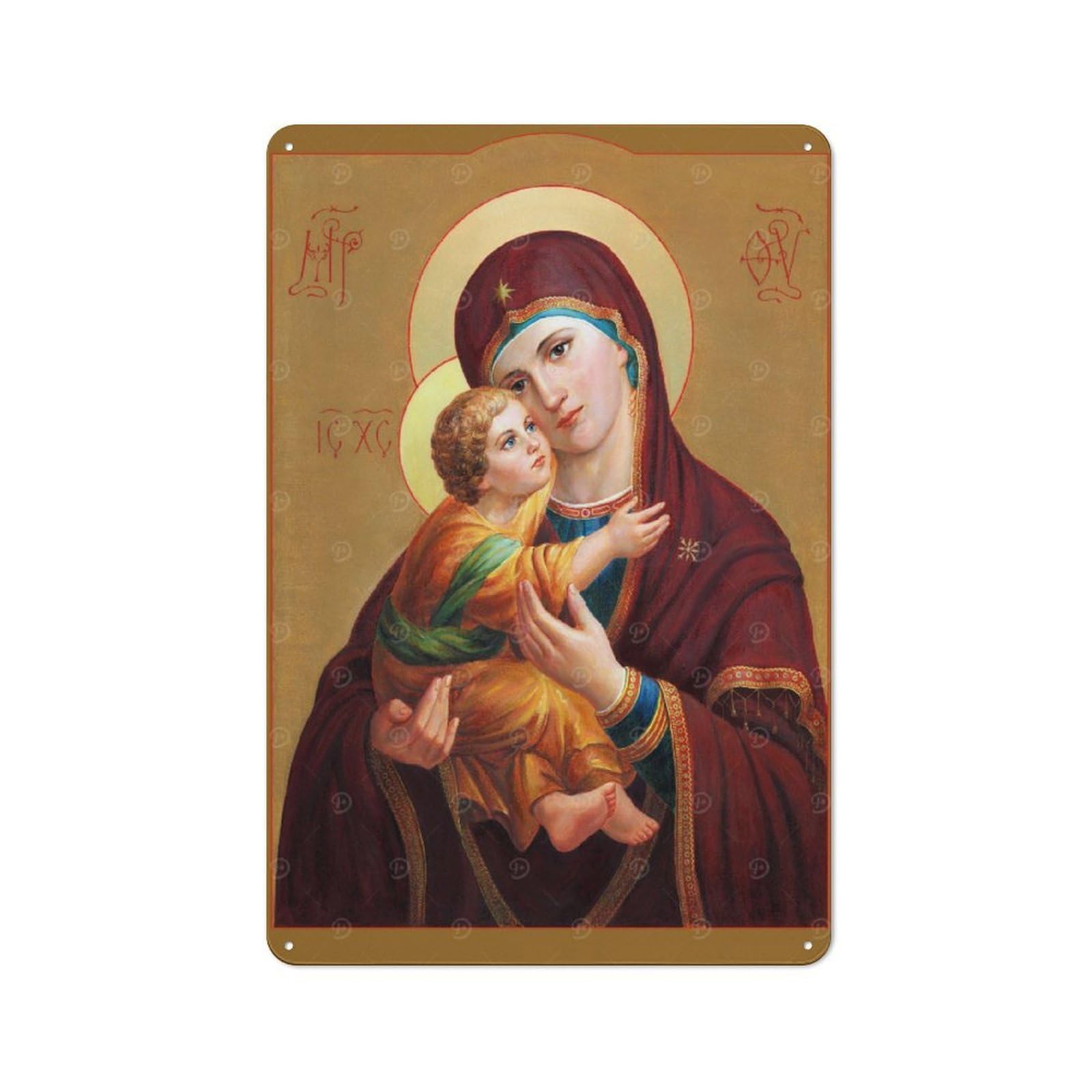 Junmoney Holy Mother Of God Nostalgic Decorative Tin Plaque 30X20cm, Classic Pub Decor For Diner, Restaurant, Shed Or Kitchen