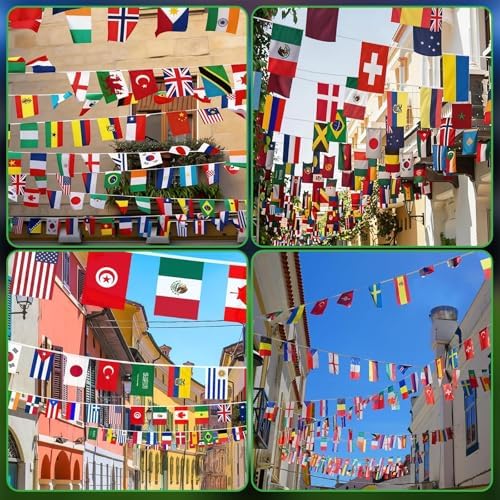 2Pack 2026 International Football Cup Flags Bunting, 48 Countries String Flag - International Banner for Fan Merchandise & Soccer Bar Party, School Classroom, Home, Garden, Outdoor Sports Decorations — view 6