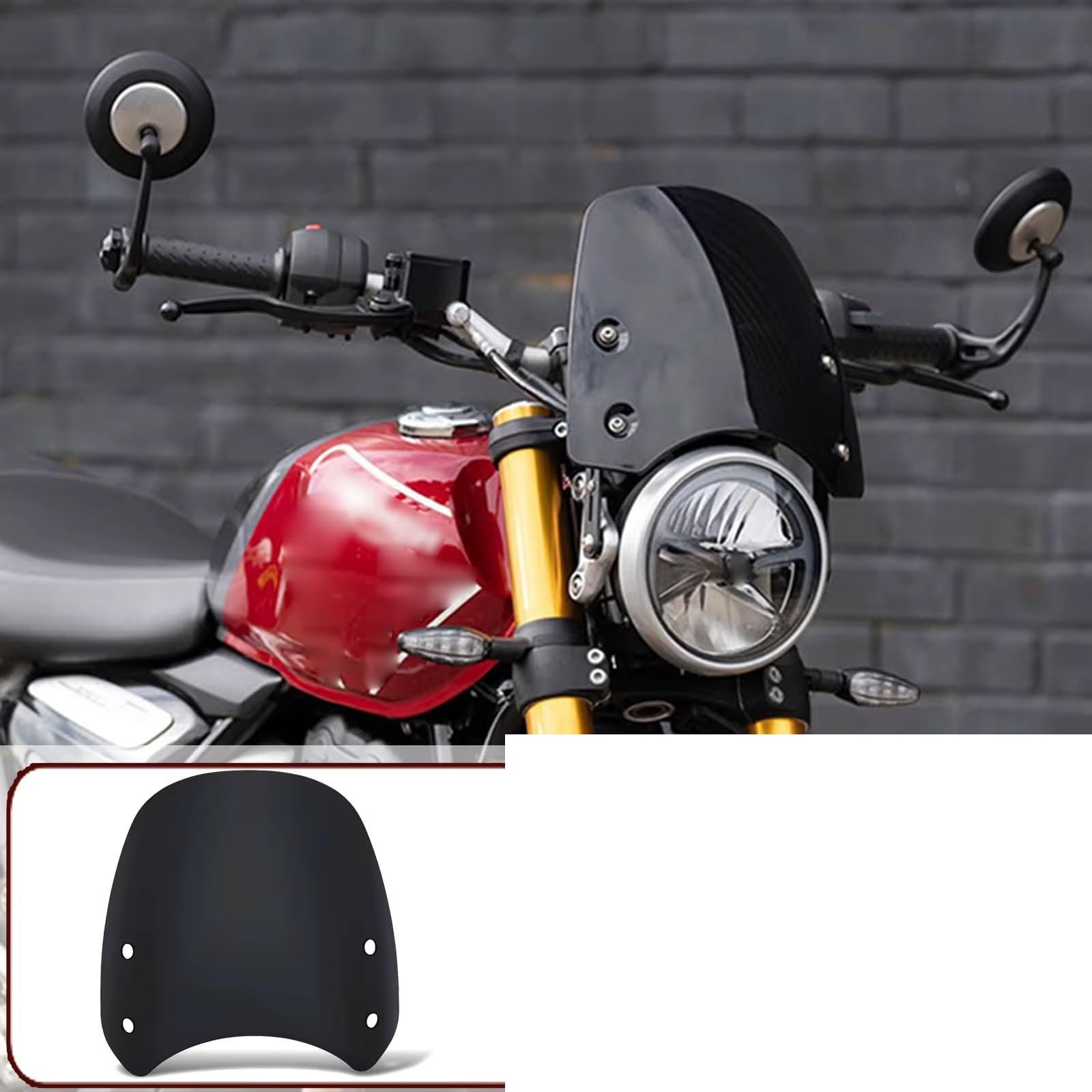 Compatible Avec Scrambler 400X Spoiler Pare-brise Avant Pour Moto — Déflecteur De Vent Et Support Fixation