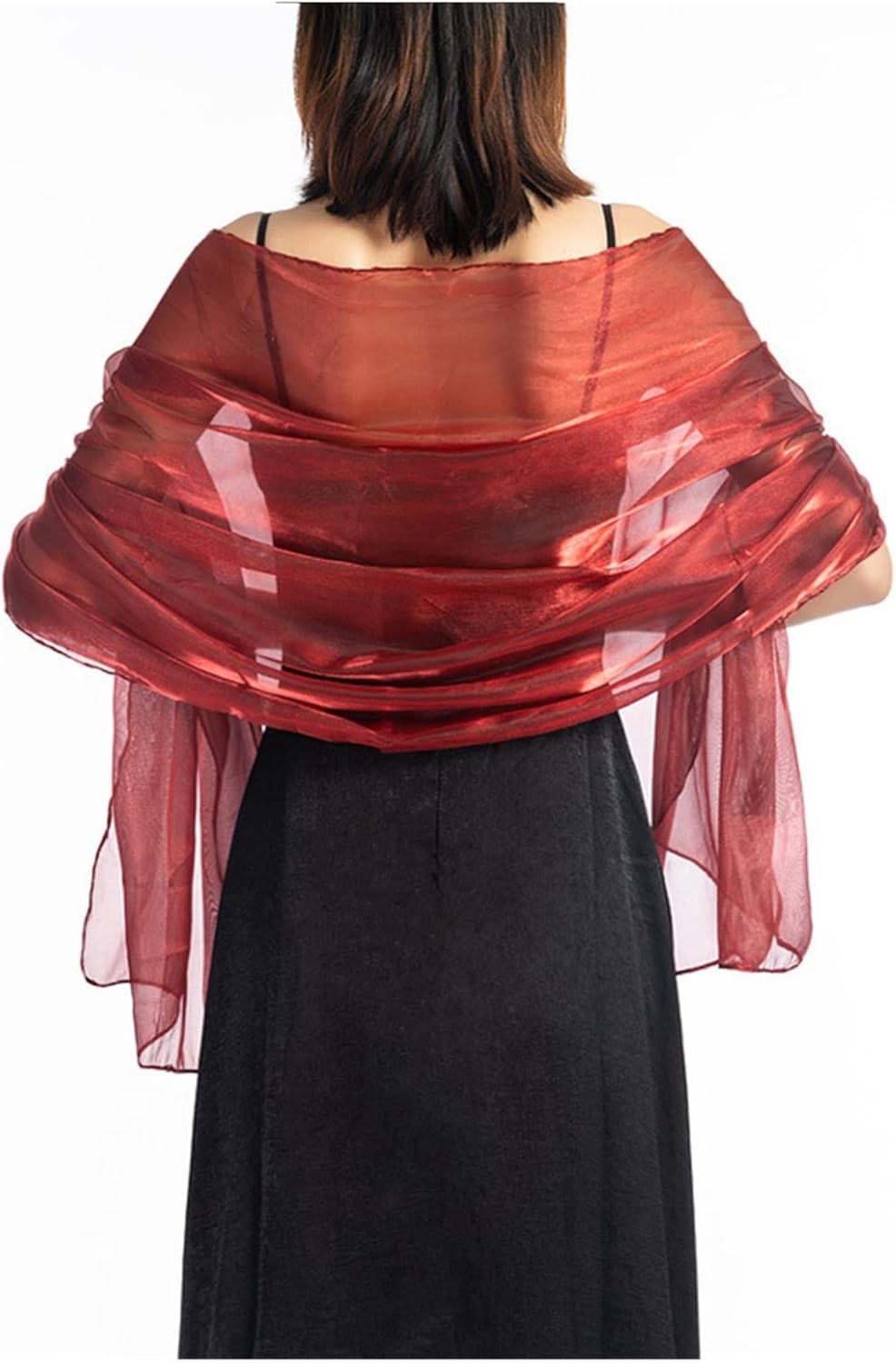 ZZSRJ Elegant Wedding Shawl 170 * 70 Silver Party Evening Dress Shawl Bride Bridesmaid Silk Shawl Solid Color Scarf (Color : Dark Gray)