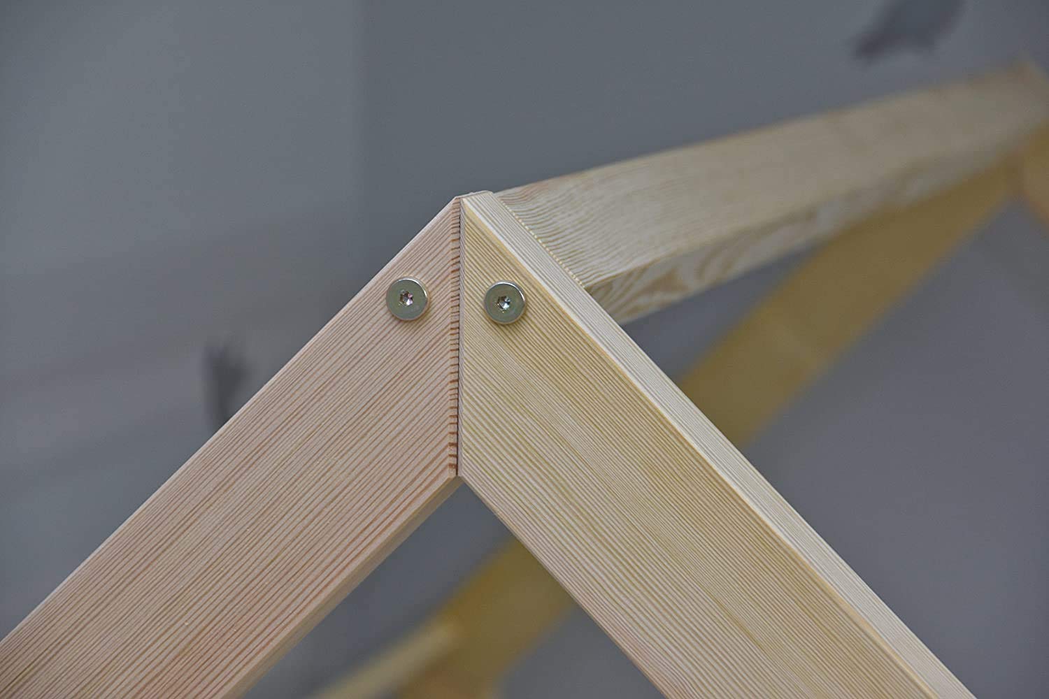 Lettino per bambini con protezione anti-caduta, in legno naturale, con o senza materasso da 10 cm, (80 x 180 cm, senza materasso)