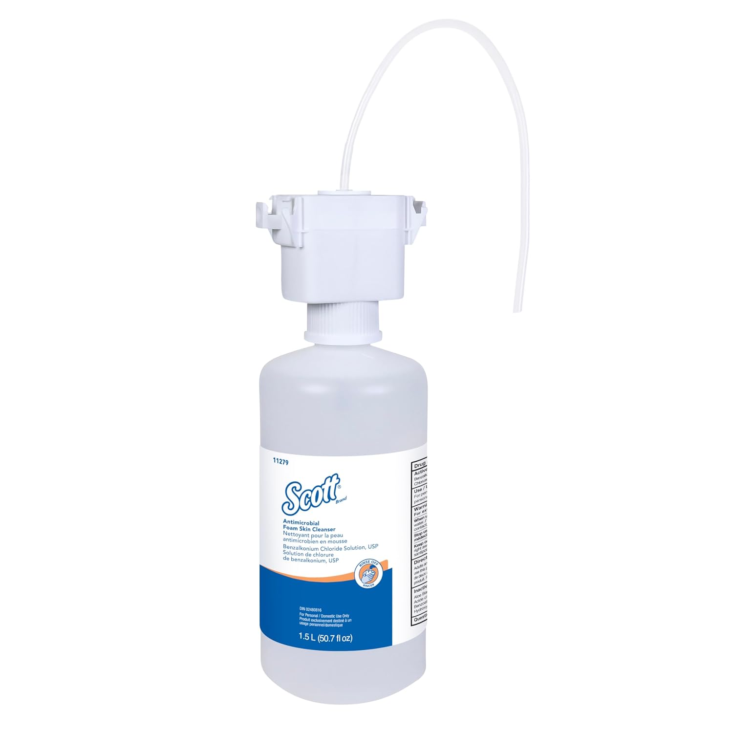 Scott Professional Antimicrobial Foam Skin Cleanser (11279), 1.5 L, Foaming, Clear, No Fragrance Added, Counter-Mount Hand Soap Refills, 0.1% Benzalkonium Chloride, (2 Bottles)