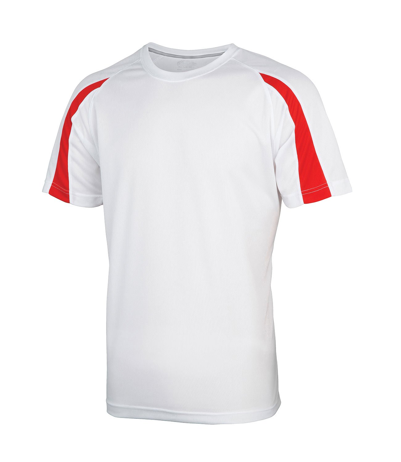 AWDis Contrast Cool T Arctic White/Fire Red