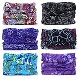 YouGa ECOMBOS ecombos 6pcs Bufanda mágica Transparente Multifuncional pañuelo Sombreros Bandas para la Cabeza 25 * 50cm #Floral 3