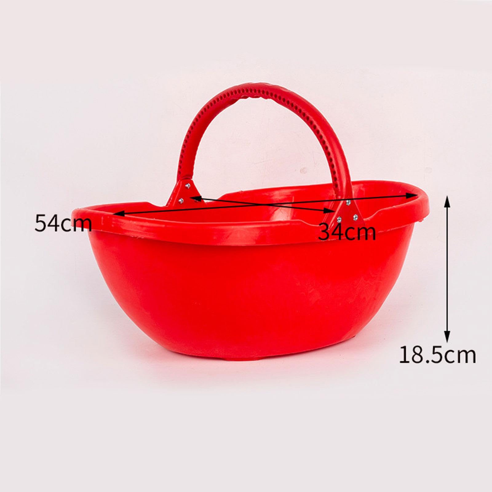 Cesto portaoggetti da giardino con manico ergonomico, strumento di raccolta portatile, per coltivare il giardino, rosso
