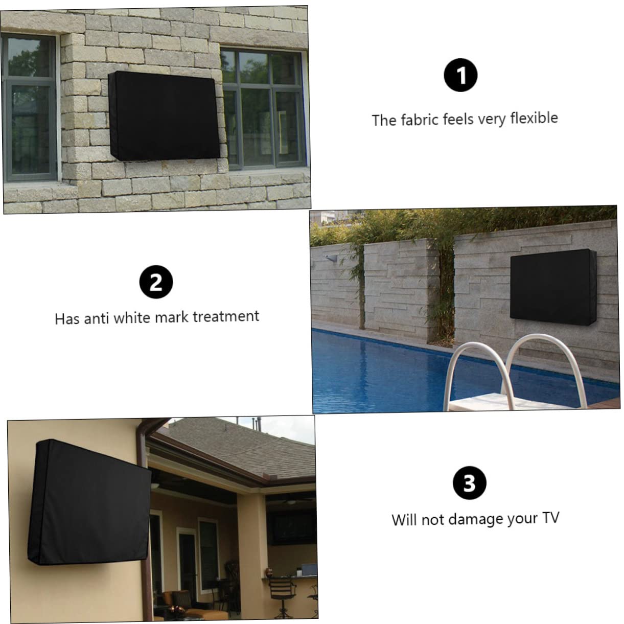 Copertura Tv Esterni Resistente Protezione per 36-38 Pollici Materiale 600D Facile per Giardino e Patio