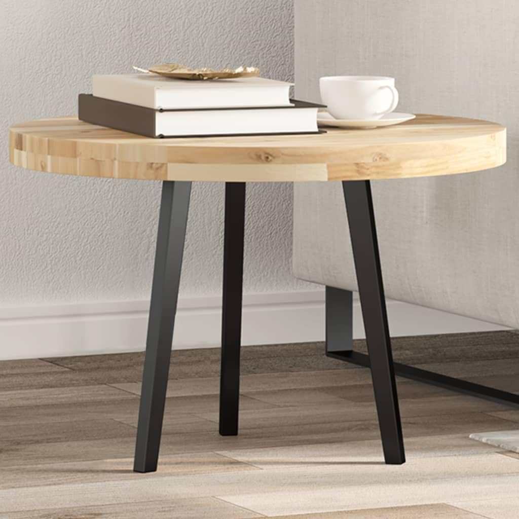 Piano da tavolo rotondo Ø 60 x 4 cm, in legno massiccio di acacia, piano di lavoro di ricambio per mobili, accessori fai da te, bricolage, ristrutturazione, bordo dell'albero, ufficio, sala da pranzo