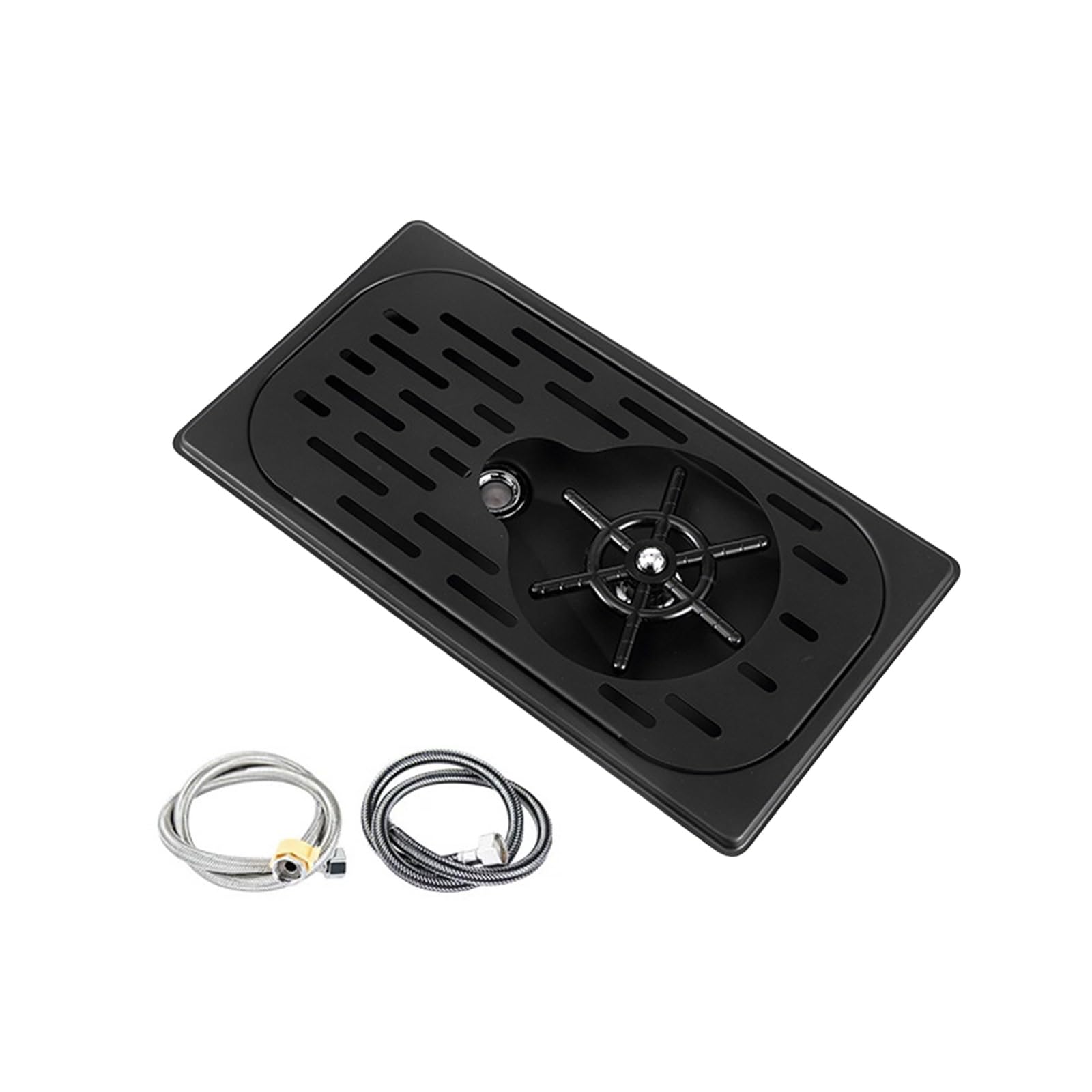 Countertop Cup Draining Tray Stainless Steel Embedded Rinser Insert for Beverage Stations and Coffee Service Areas Cup Rinser Tray Glass Drip Rinse Station Stainless Steel Drain Insert Coffee Counter