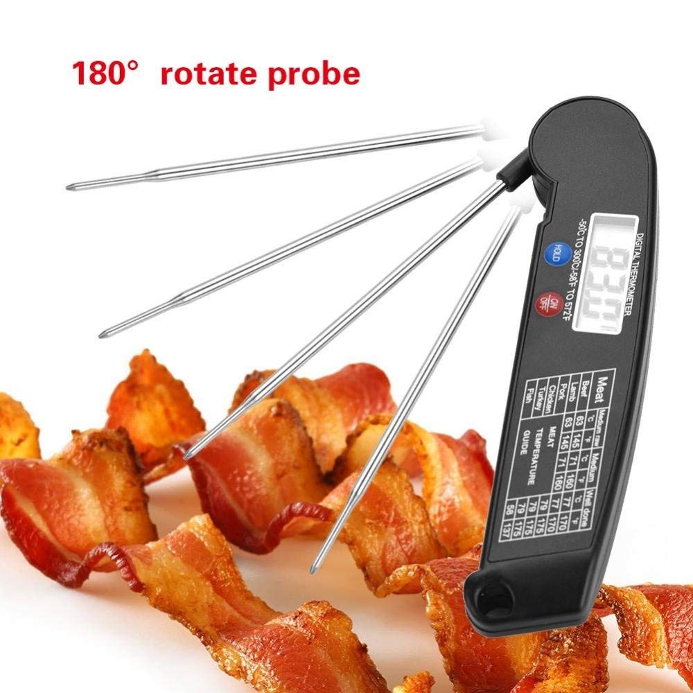 Thermomètre à viande étanche, 3 secondes, lecture instantanée numérique, thermomètre de cuisine avec (D)