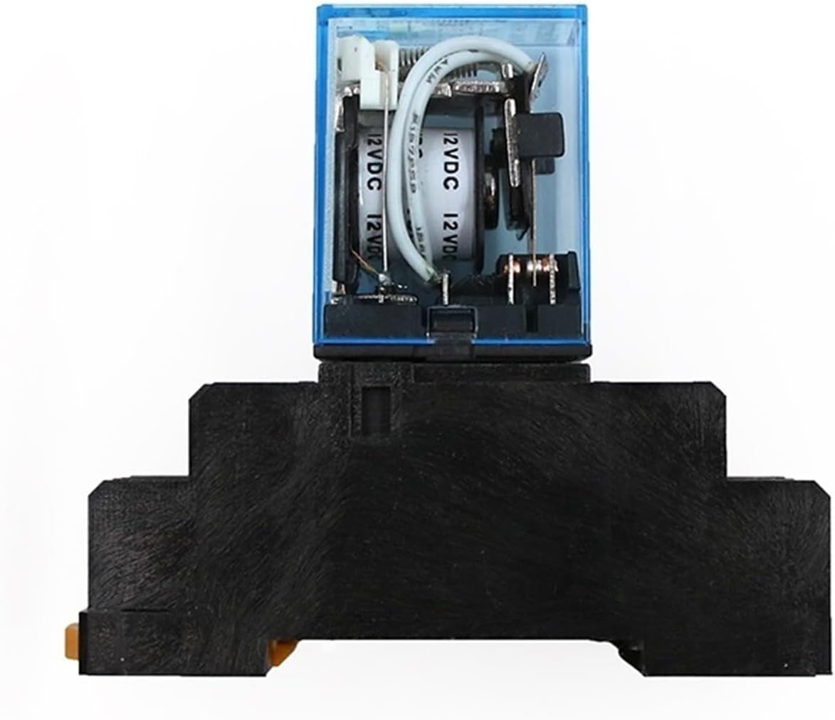 1Pcs MY4NJ Electronic Micro Mini Electromagnetic Relay 5A 14PIN Coil 4DPDT with PYF14A Socket Base DC12V 24V AC110V 220V LED(AC 110V)