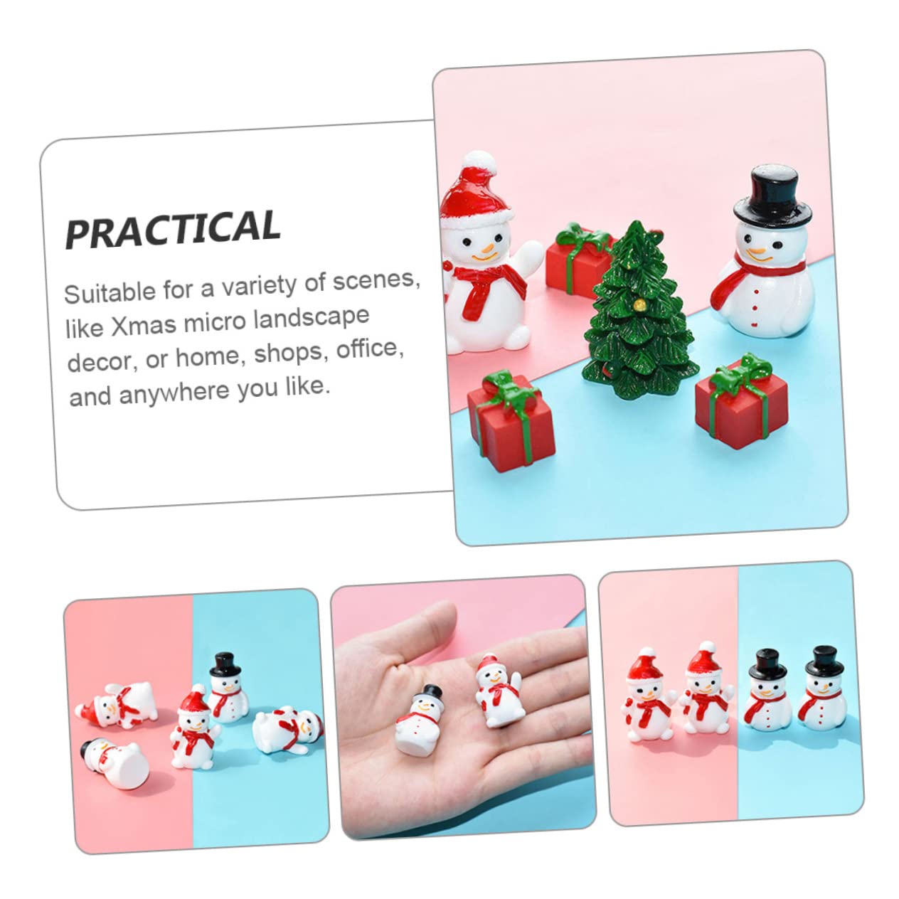 TOPBATHY 150 Piezas Mini muñeco de Nieve de muñecas Adornos de Navidad Mini muñecos de Nieve Christmas Tree Decorations manteles navideños Juguete Mini estatuilla de muñeco de Nieve