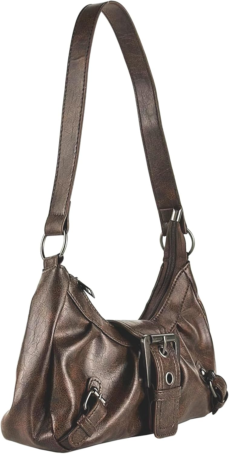Women's Y2k Purse Hobo Shoulder Bag Goth Tote Handbag Buckle Punk Cute Leather Purses Gift 2000s - Image 3