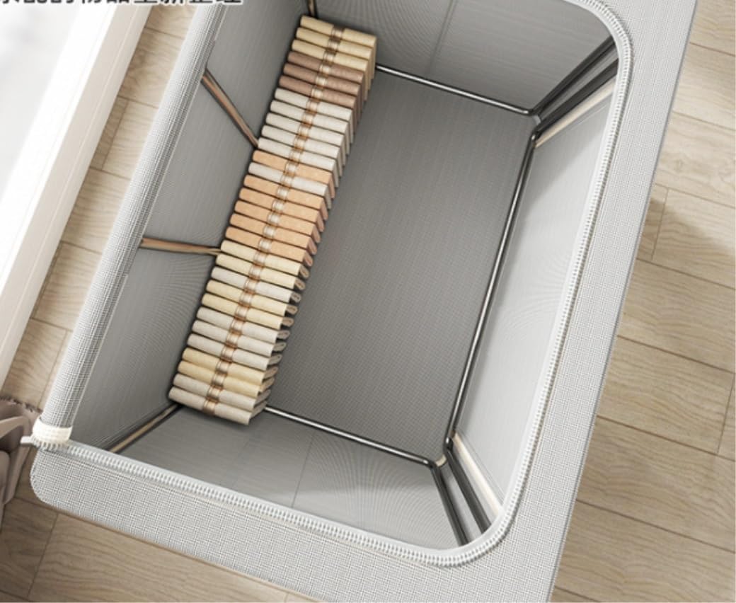 Storage Bag for Clothes Bedding Storage Bag Clothes Storage Bags Storage Boxes Under Bed Box with Zips Foldable with Clear Window Storage Container(C,22L)