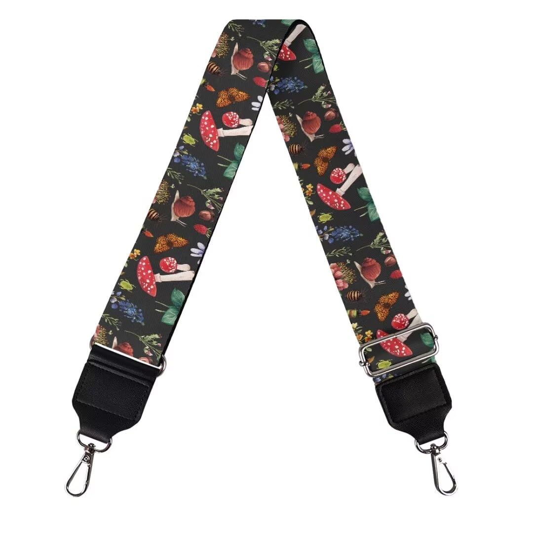 Coldinair Mushroom Snail Wide Shoulder Strap Adjustable Replacement Belt Guitar Crossbody Bag Straps Handbag Strap Canvas Straps Luggage Strap