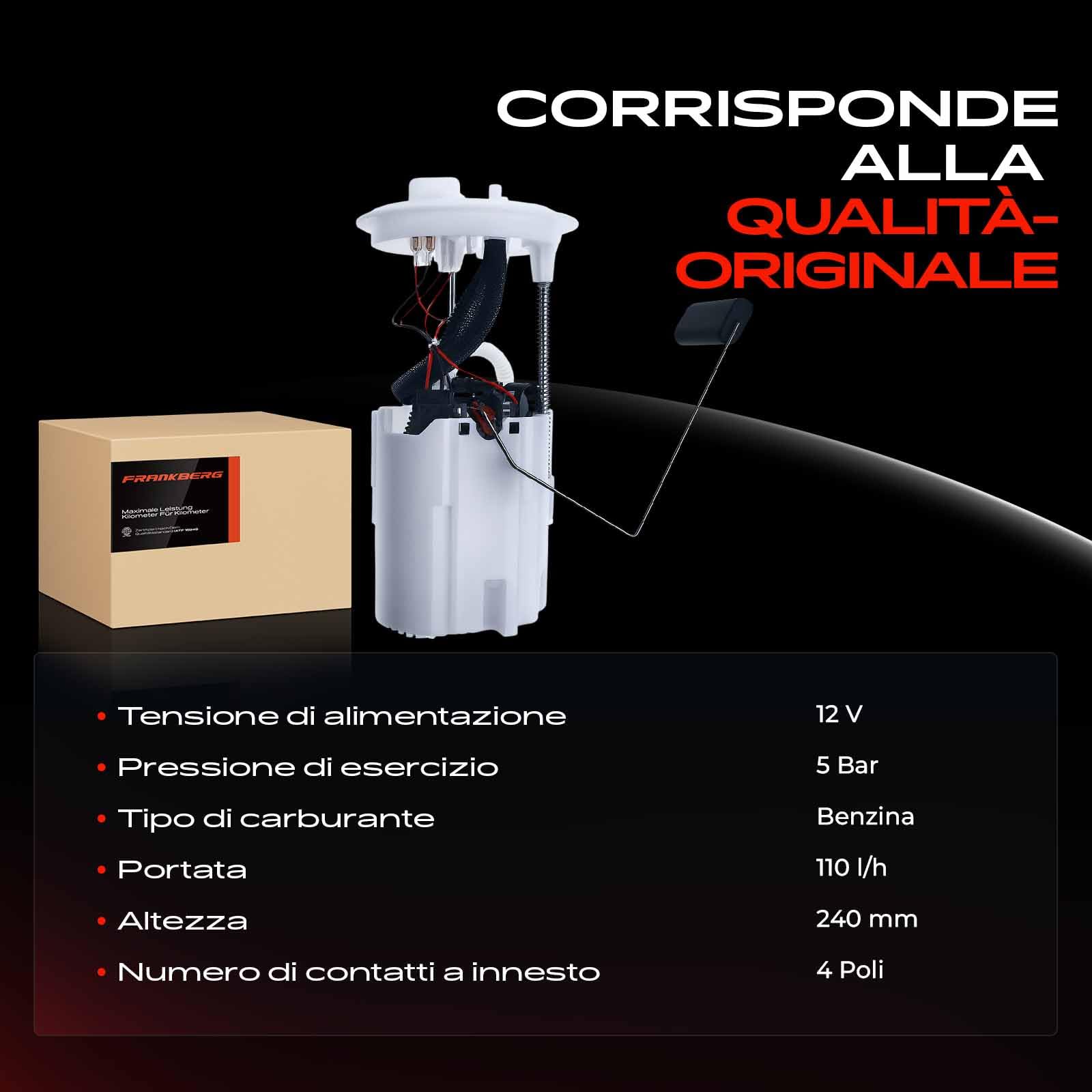 Frankberg Pompa servo idraulica sterzo senza puleggia compatibile con