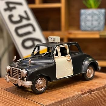 ブリキのタクシー　インテリア ビートルタクシー イエローキャブ ブリキのおもちゃ