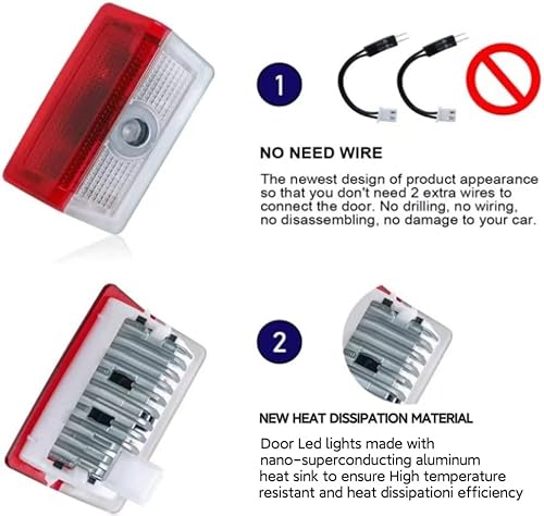 Miniatura 2 de Juego de 4 luces de puerta de YYXSYY para puerta con logotipo, proyector A B C E M G GL GLA GLC Kit de luces de puerta compatible con accesorios GLE