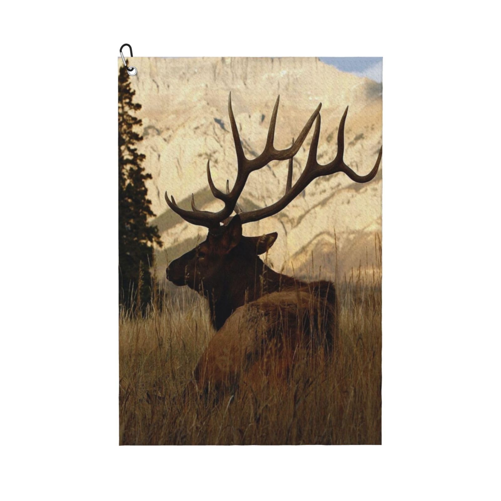 Elk, 16x24 in Portable Waffle Golf Towels with Carabiner Clip for Golf Bag