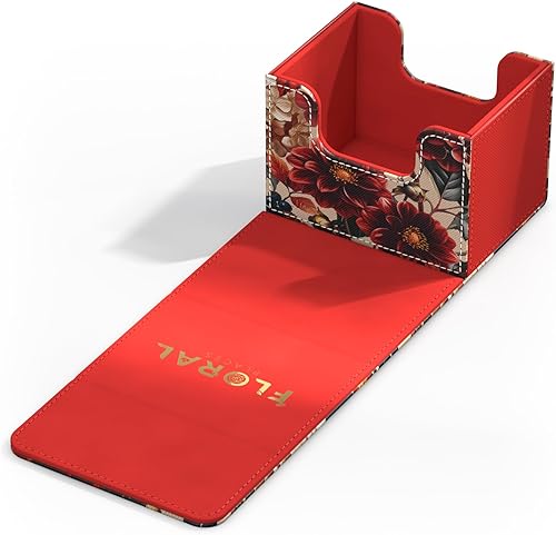 Miniatura 8 de Ultimate Guard Limited Run Sidewinder 100+ Floral Places II, caja de cubierta para 100 tarjetas TCG de doble manga, verde bahía, cierre magnético y